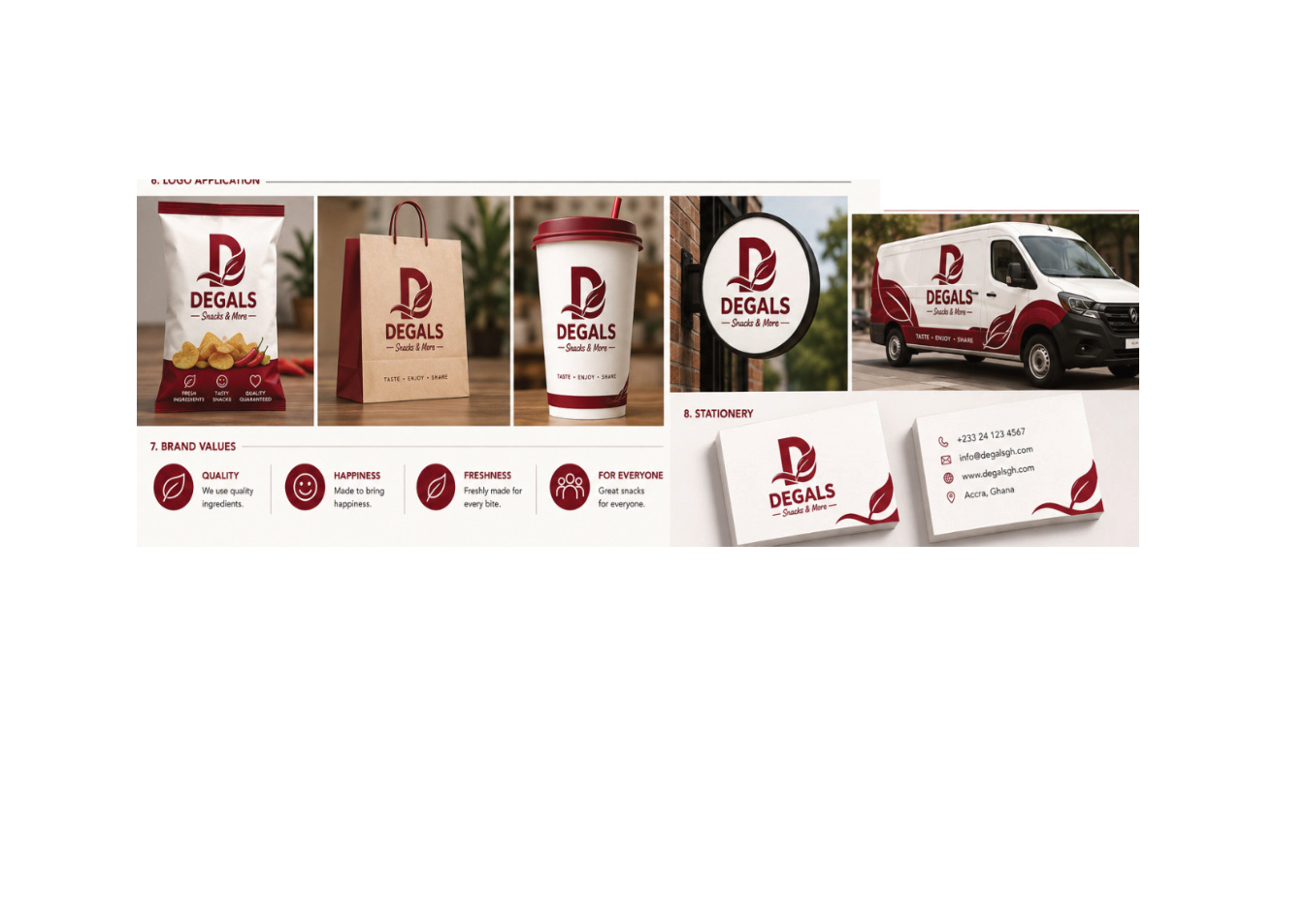 Degals Snacks and More branding