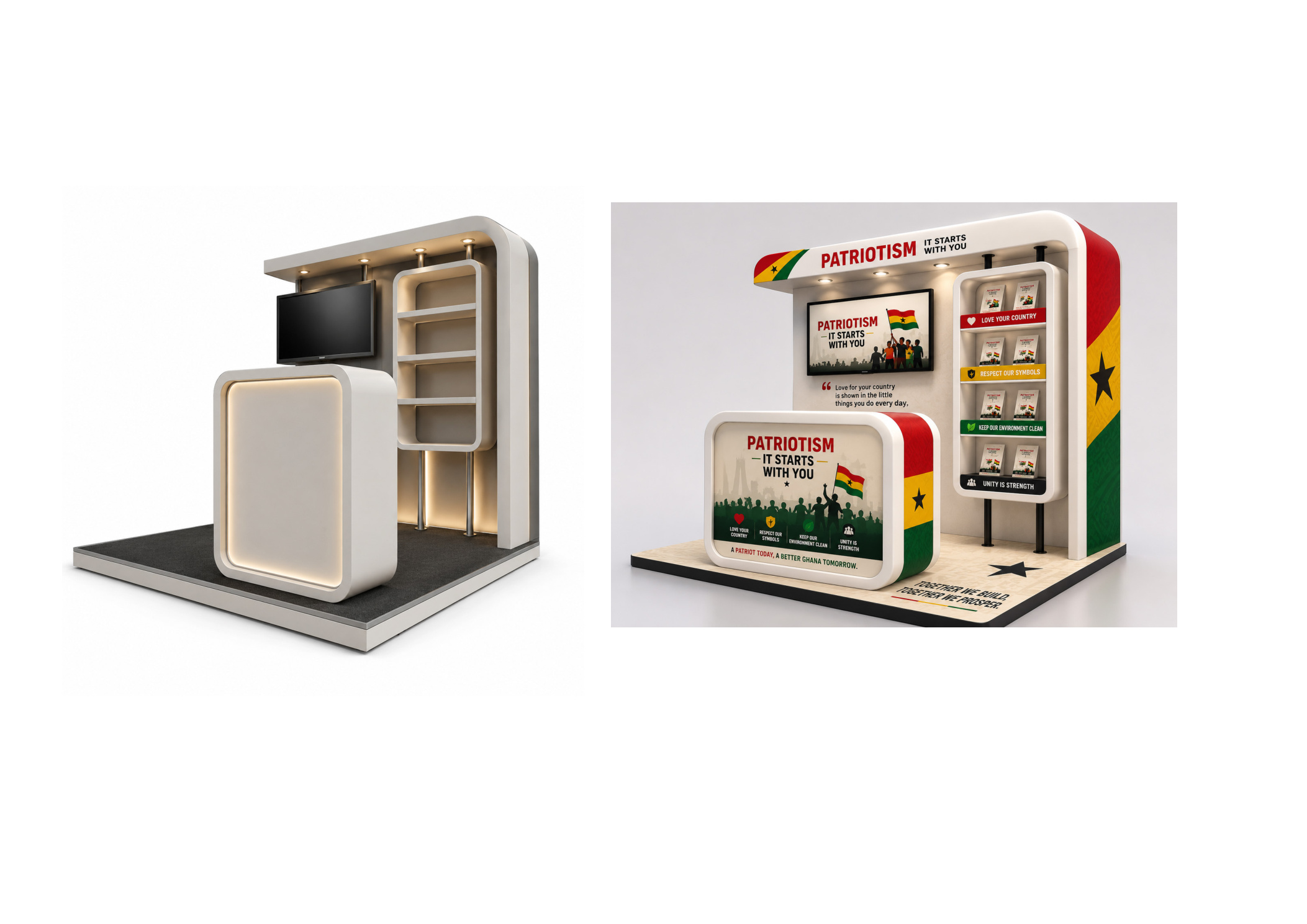 Patriotism exhibition booth 3D concept